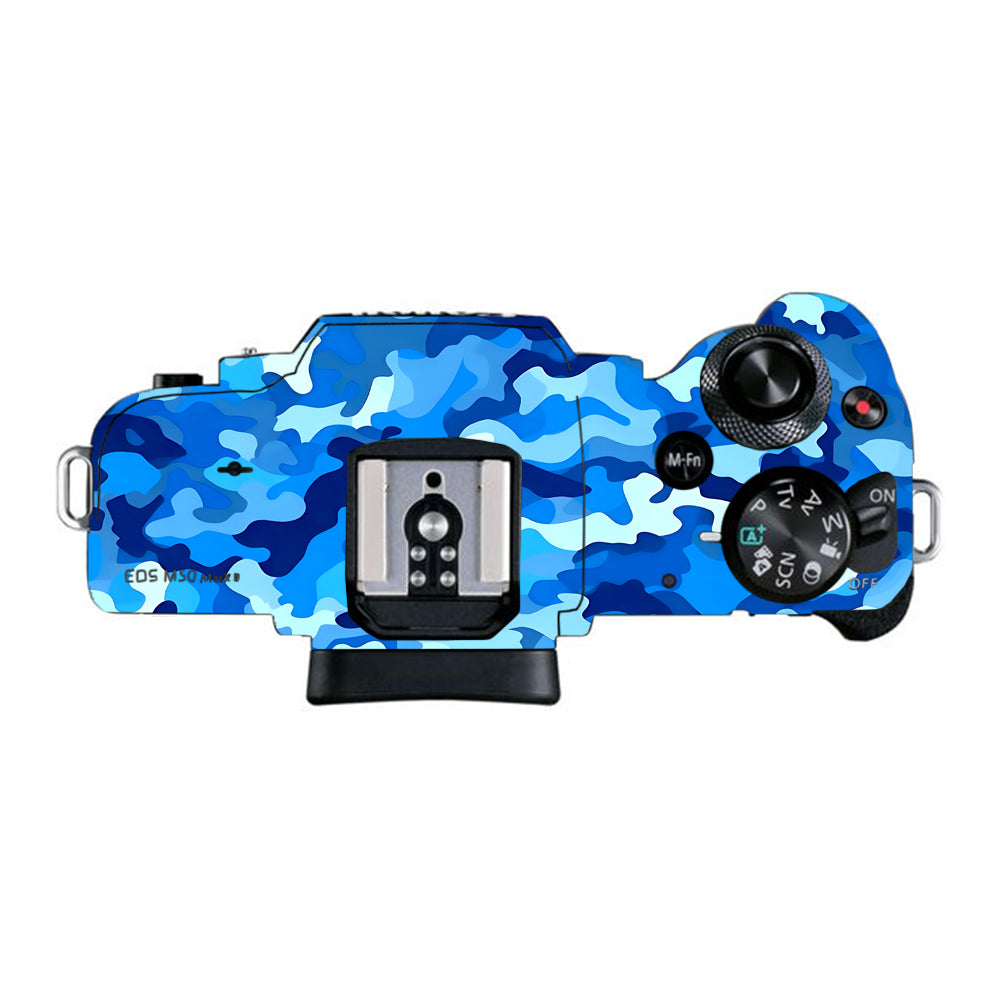 Arctic Blue Camo Pattern Canon EOS M50 Mark II Camera Skins