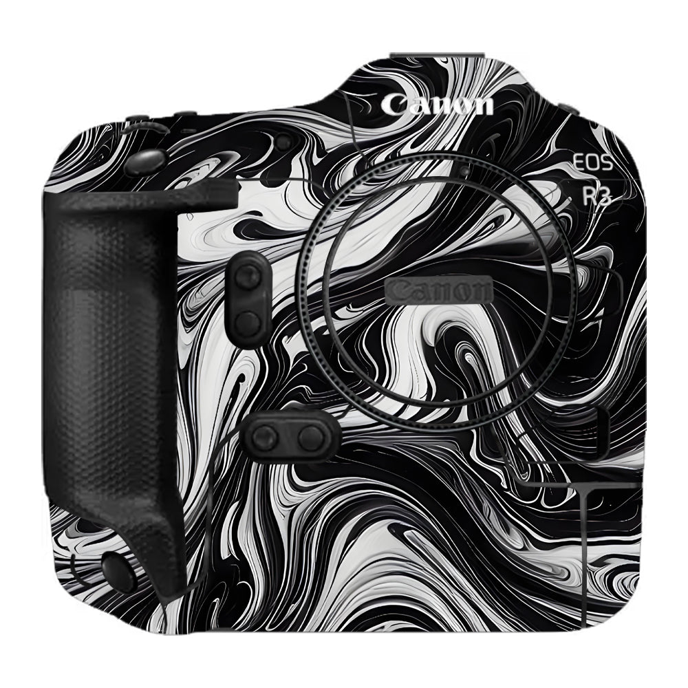 Black and White Marble Canon EOS R3 Camera Skins