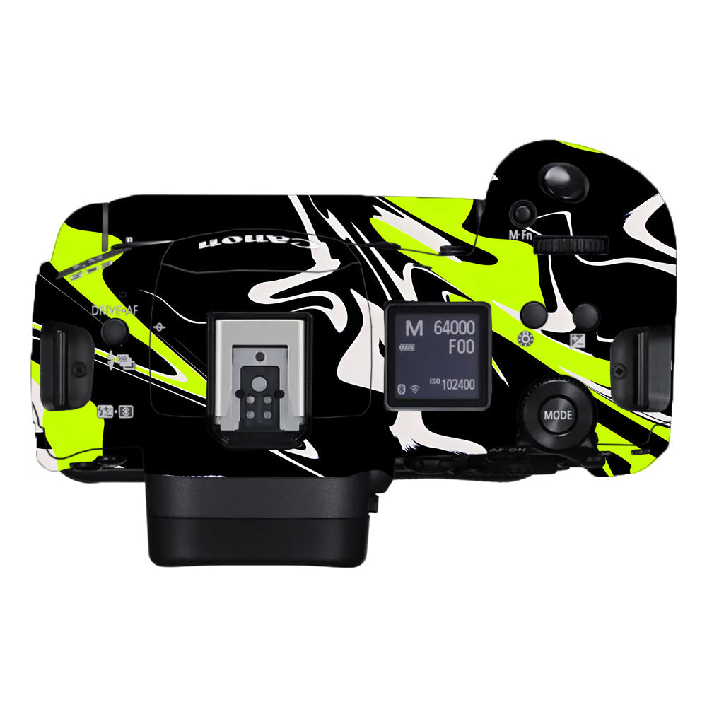 Neon Green and Black Pattern Canon EOS R3 Camera Skins