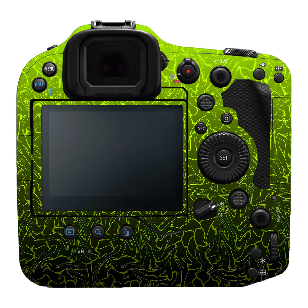 Lime Yellow to Black Gradient Canon EOS R3 Camera Skins