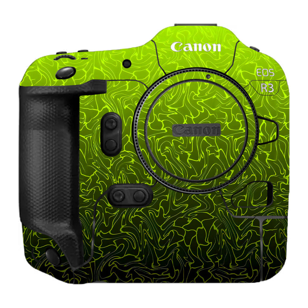 Lime Yellow to Black Gradient Canon EOS R3 Camera Skins