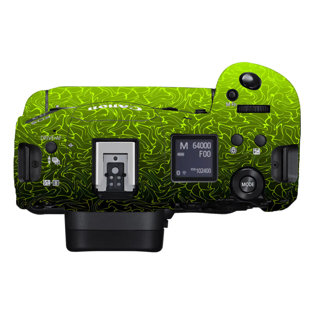 Lime Yellow to Black Gradient Canon EOS R3 Camera Skins
