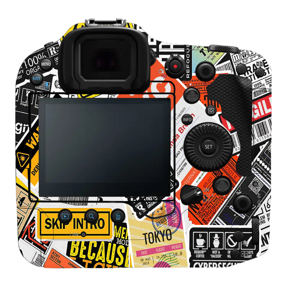 Tech Aesthetic Sticker Collage Canon EOS R3 Camera Skins