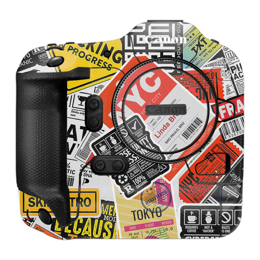 Tech Aesthetic Sticker Collage Canon EOS R3 Camera Skins