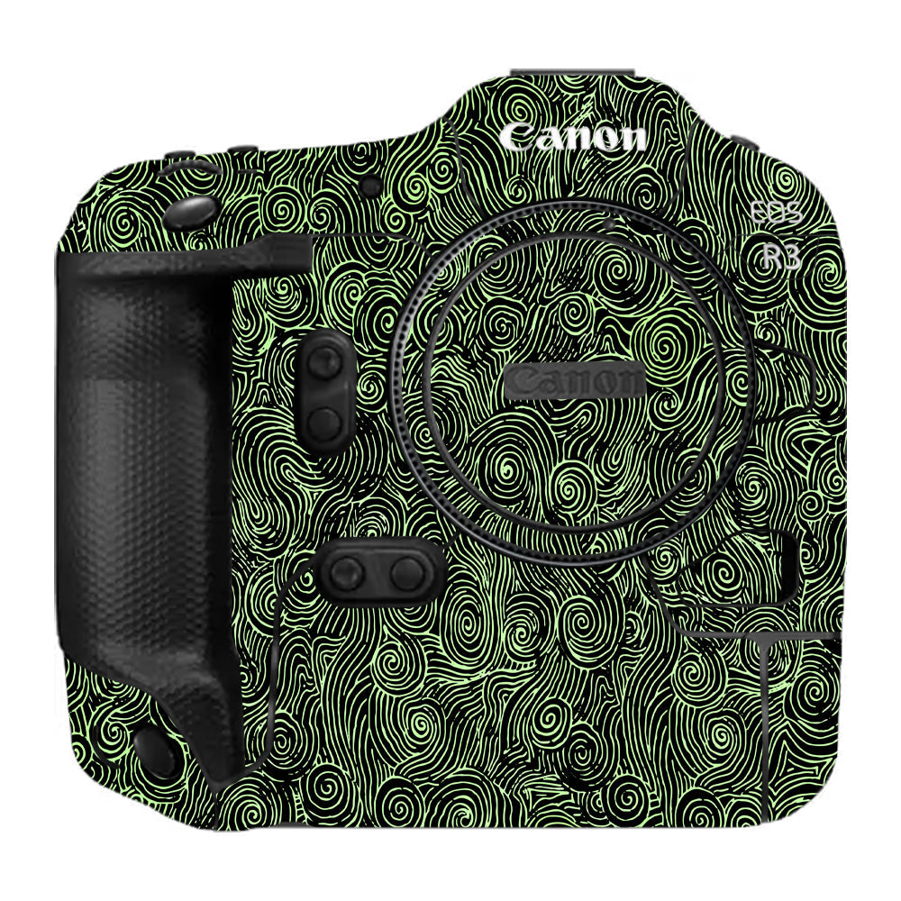 Green Spirals Canon EOS R3 Camera Skins