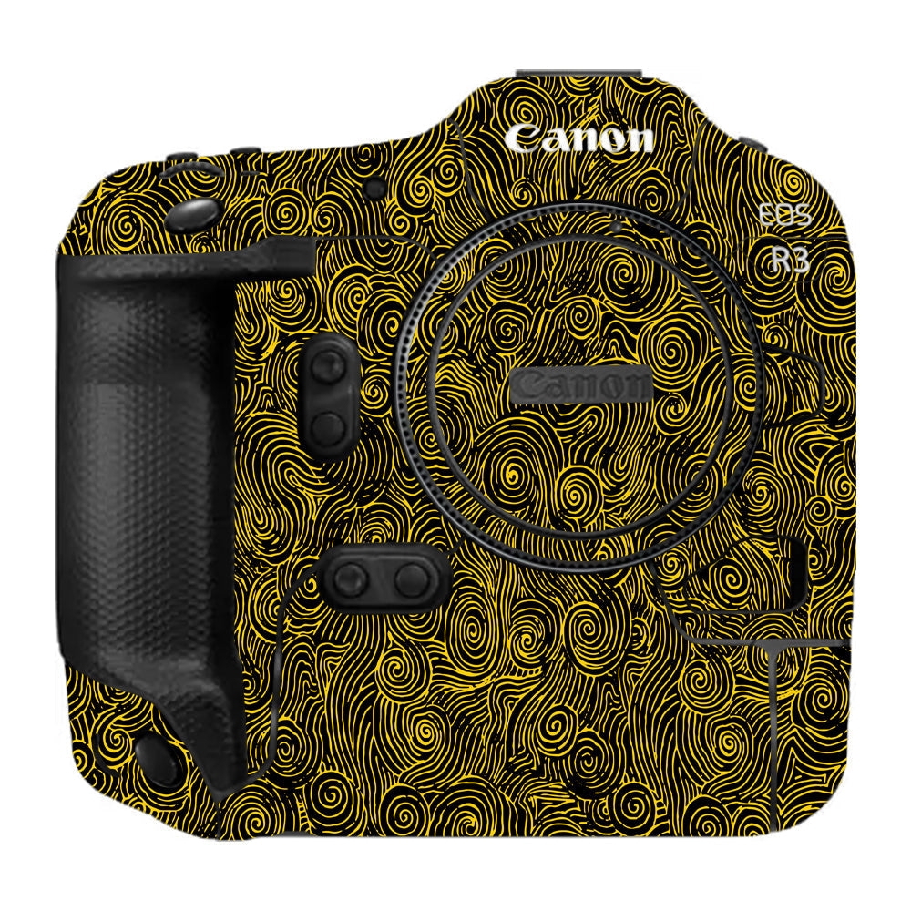 Yellow Spirals Canon EOS R3 Camera Skins