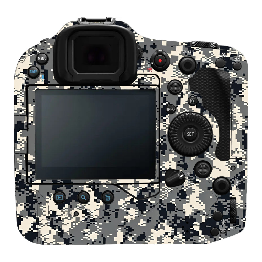 Grey Black Pixel Canon EOS R3 Camera Skins