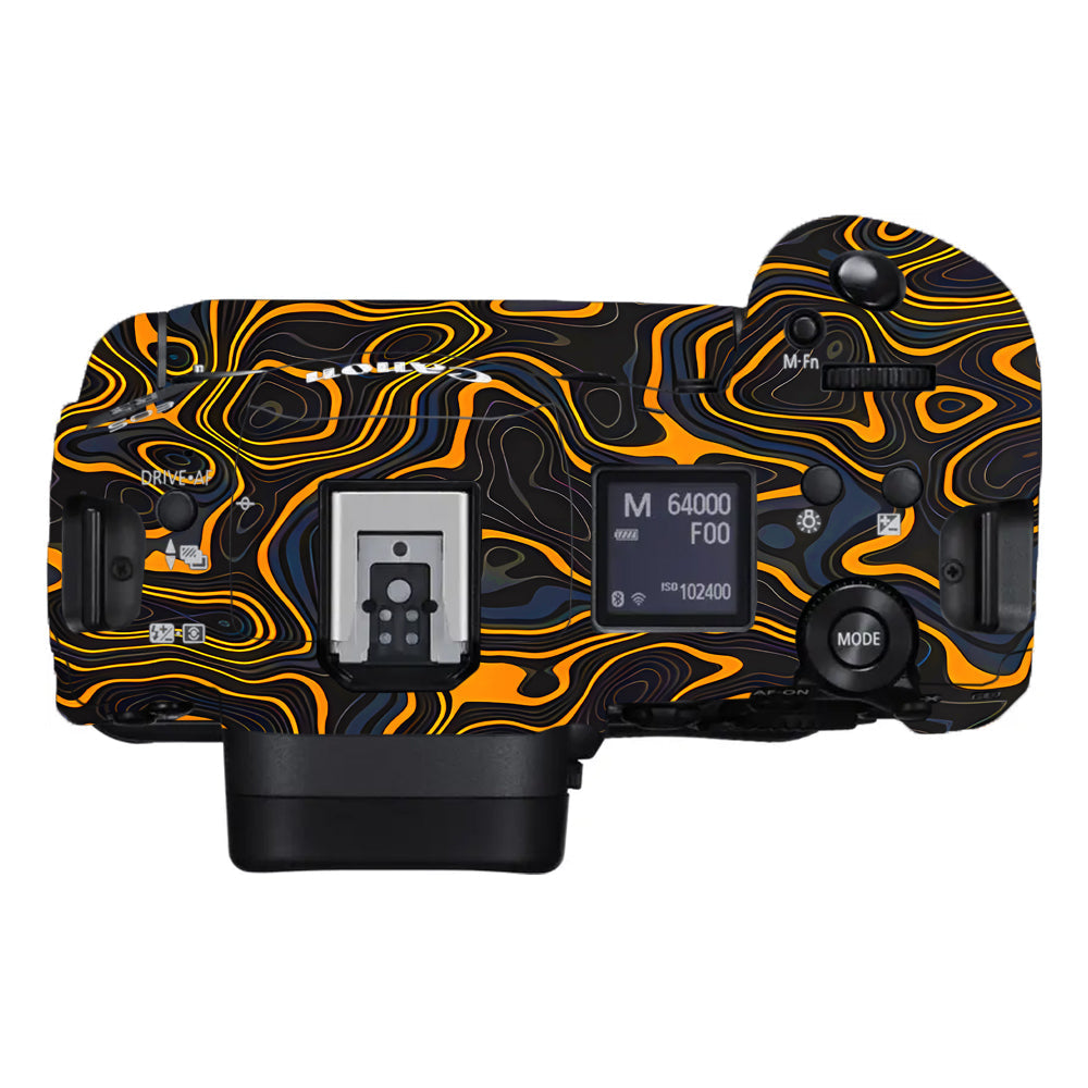 Amber Topographic Waves Canon EOS R3 Camera Skins