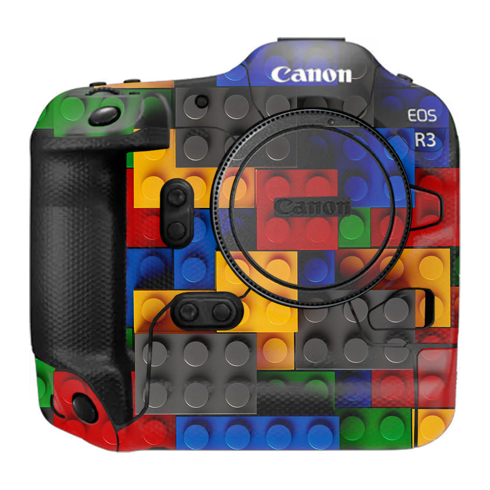 Colorful LEGO Brick Wall Pattern Canon EOS R3 Camera Skin