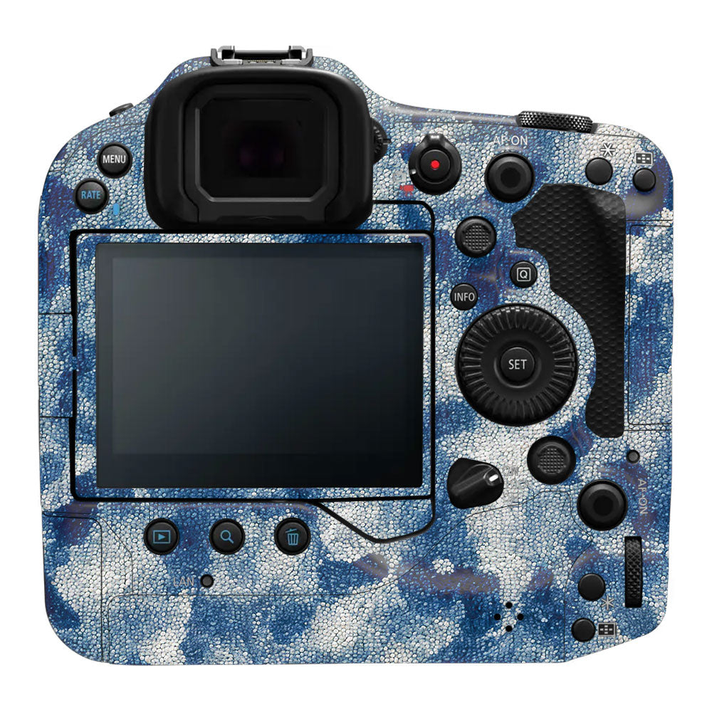Blue Watercolor Fabric Canon EOS R3 Camera Skin