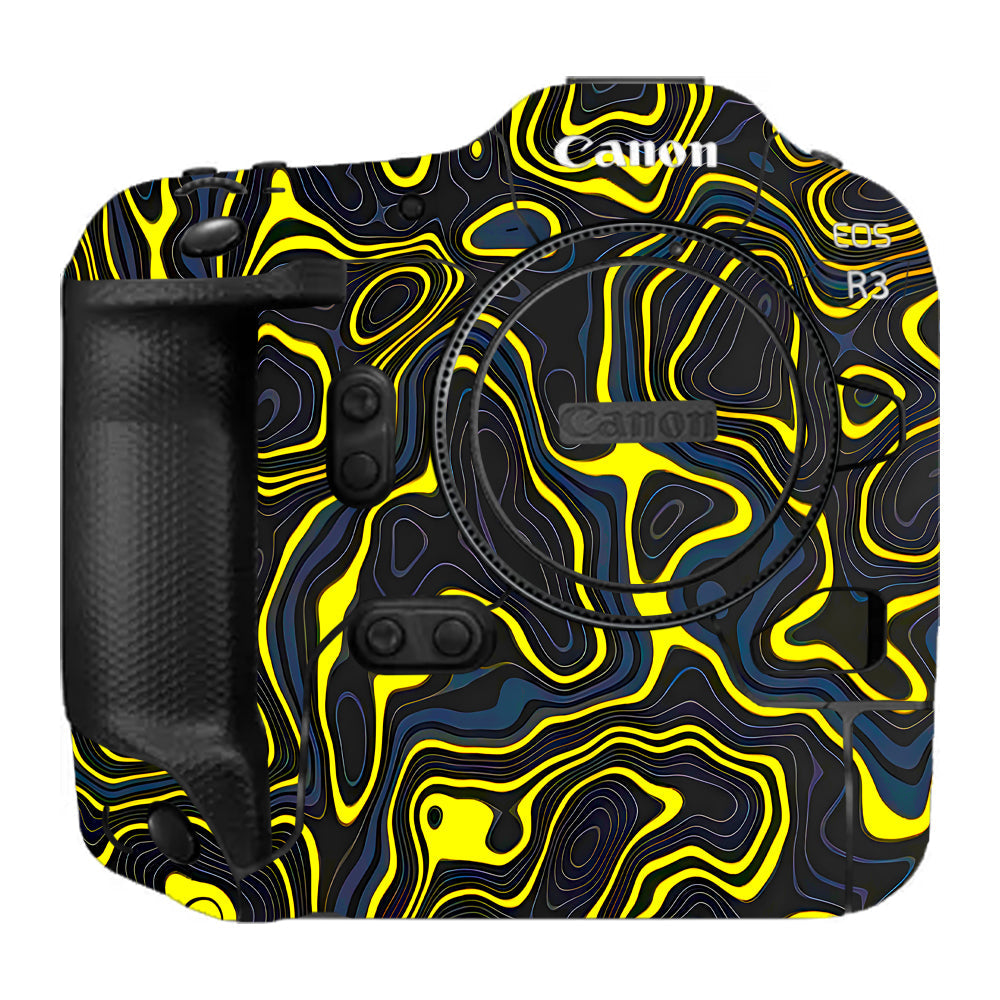 Neon Lava Contours Canon EOS R3 Camera Skins