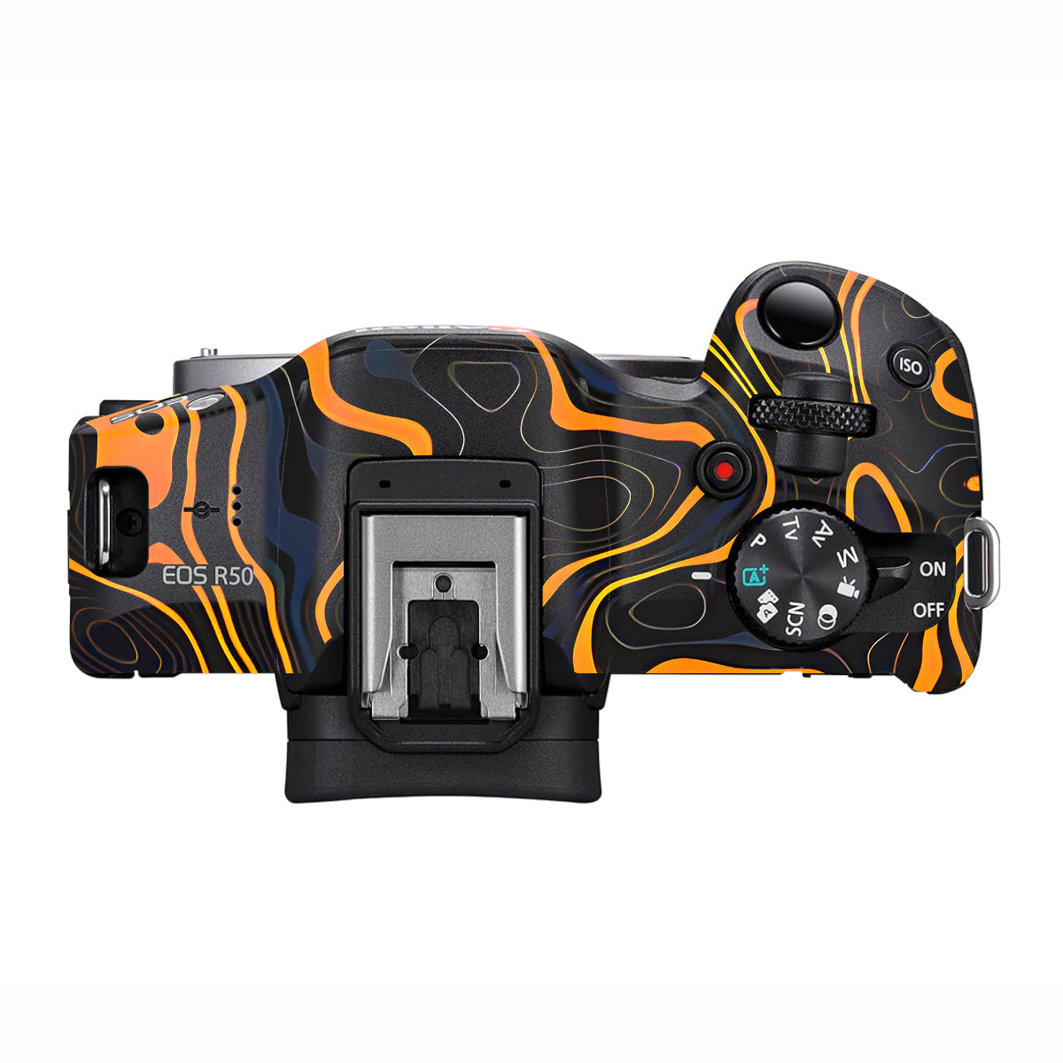 Amber Topographic Waves Canon EOS R50 Camera Skin