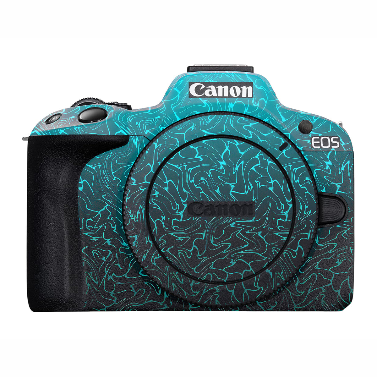 Cyan Blue to Black Gradient Canon EOS R50 Camera Skin