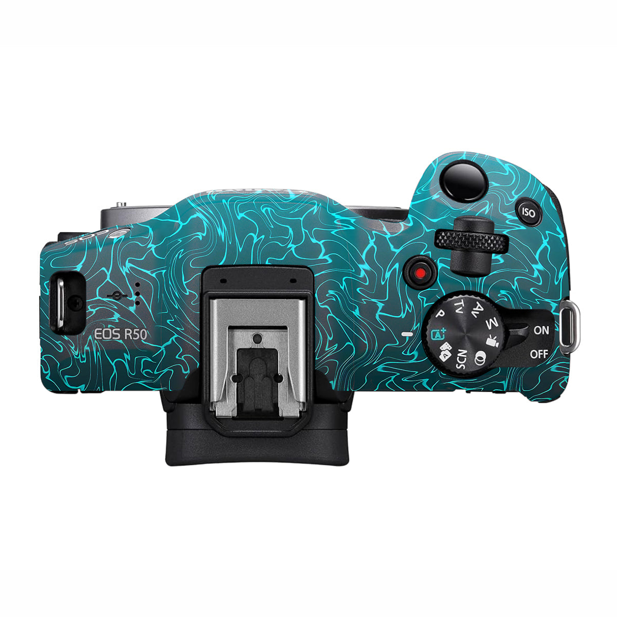 Cyan Blue to Black Gradient Canon EOS R50 Camera Skin