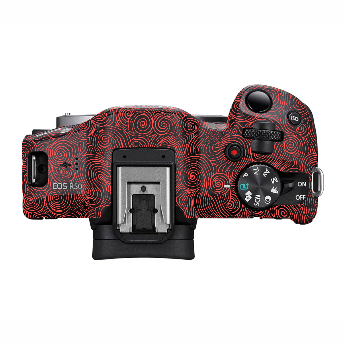 Red Spirals Canon EOS R50 Camera Skin