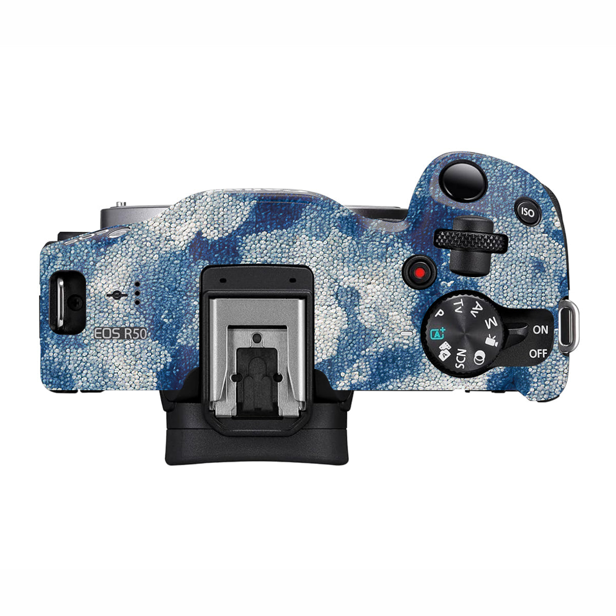 Blue Watercolor Fabric Canon EOS R50 Camera Skin