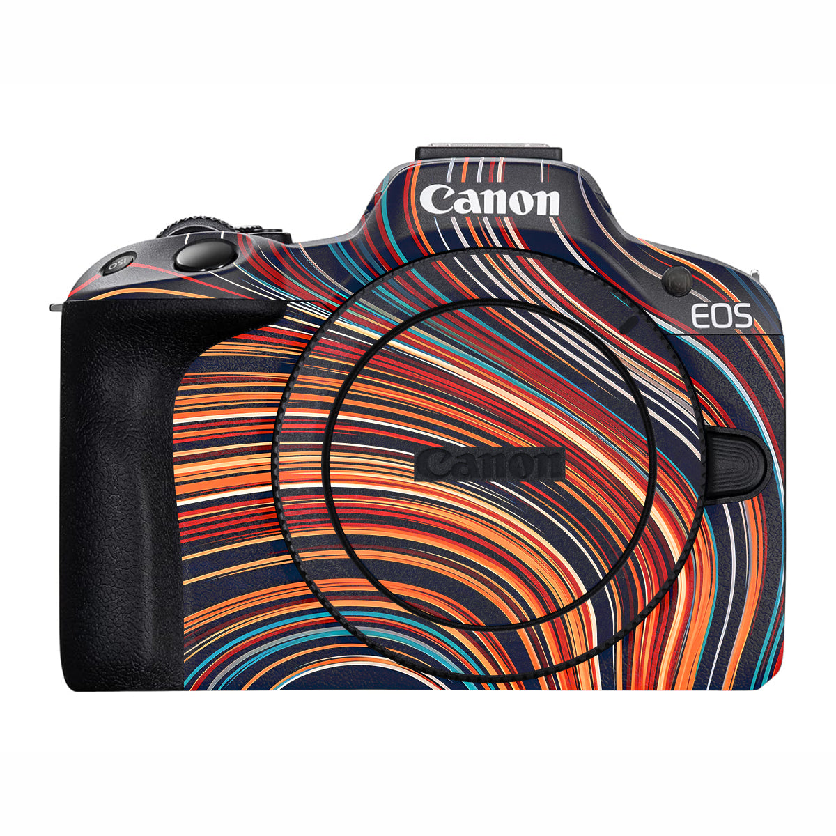 Retro Abstract Striped Swirl Canon EOS R50 Camera Skin