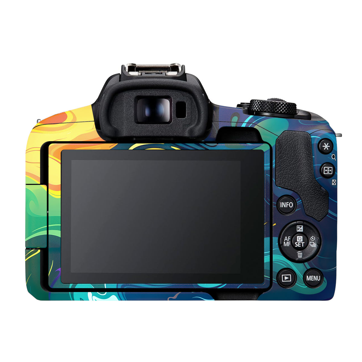 Rainbow Liquid Fusion Canon EOS R50 Camera Skin