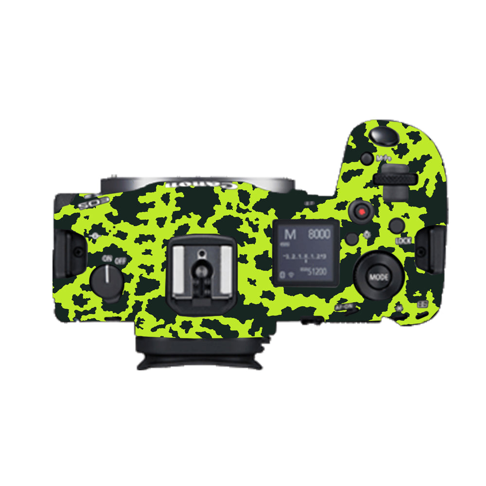 Neon Green Splatter Canon EOS R5 Camera Skins