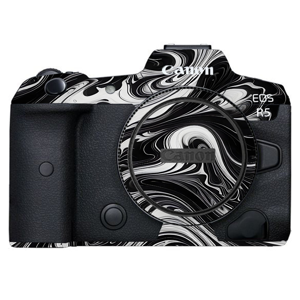 Black and White Marble Canon EOS R5 Camera Skins