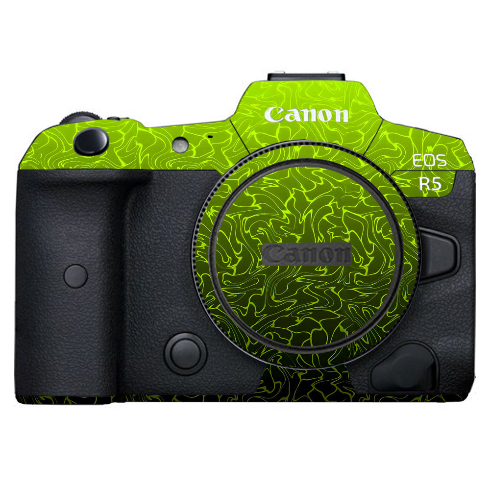 Lime Yellow to Black Gradient Canon EOS R5 Camera Skins