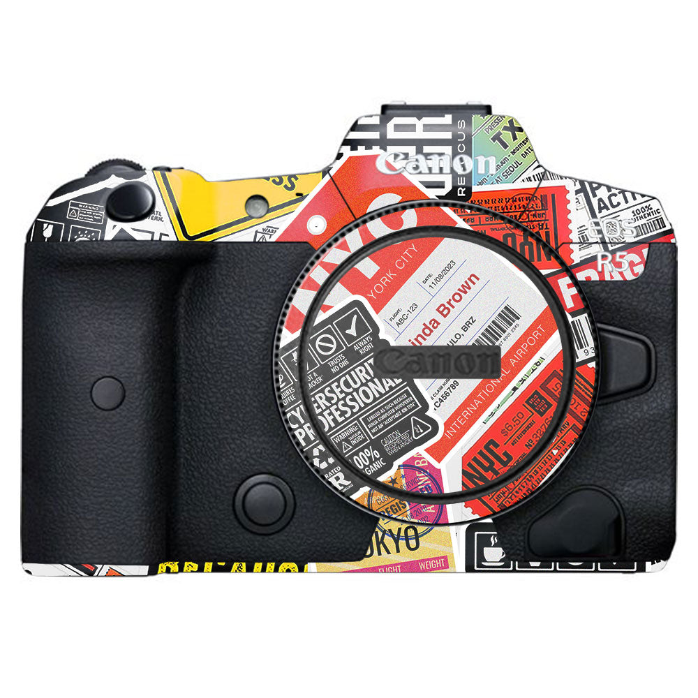 Tech Aesthetic Sticker Collage Canon EOS R5 Camera Skins