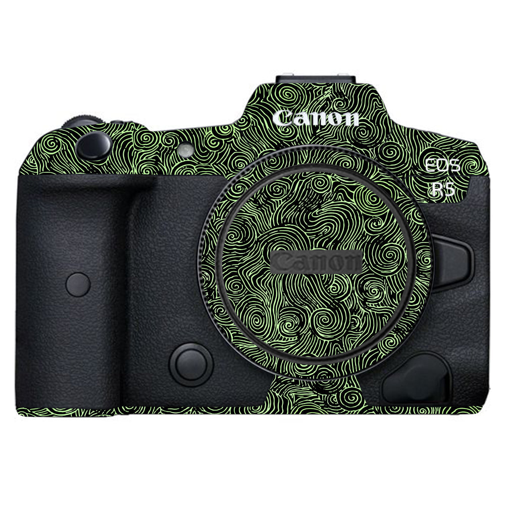 Green Spirals Canon EOS R5 Camera Skins