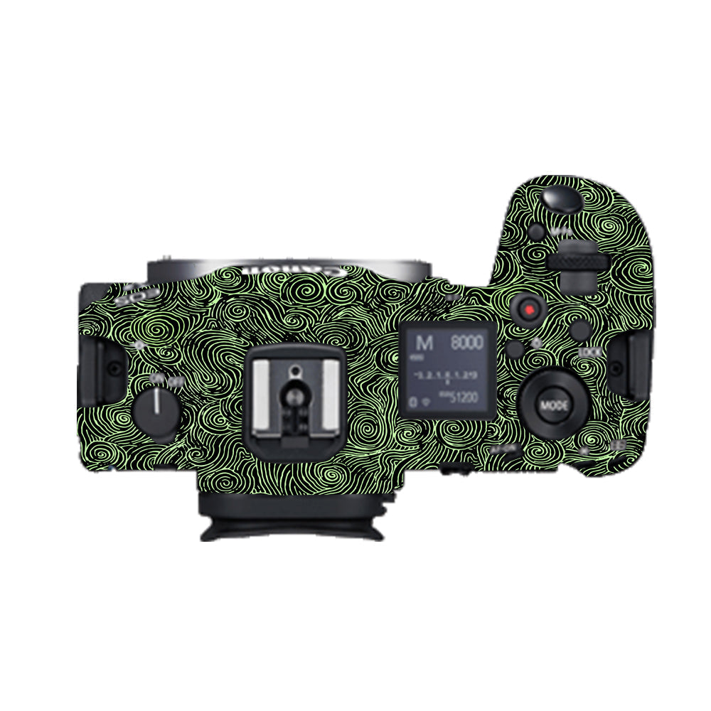 Green Spirals Canon EOS R5 Camera Skins