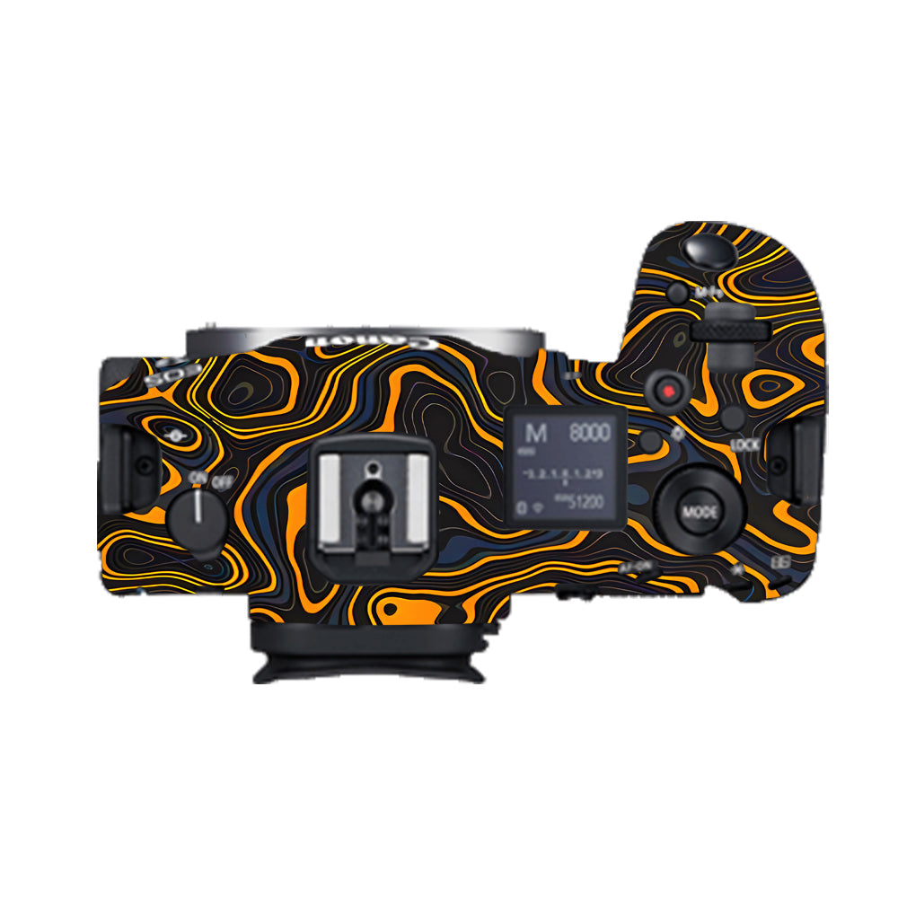 Amber Topographic Waves Canon EOS R5 Camera Skins