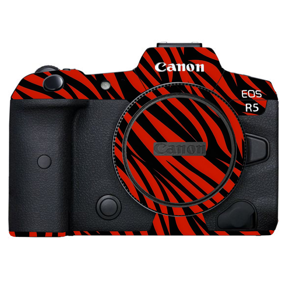 Red and Black Stripes Canon EOS R5 Camera Skins