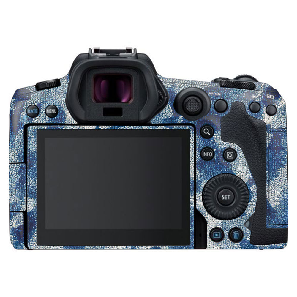 Blue Watercolor Fabric Canon EOS R5 Camera Skin