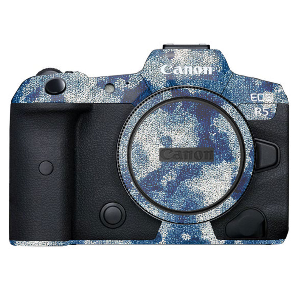 Blue Watercolor Fabric Canon EOS R5 Camera Skin