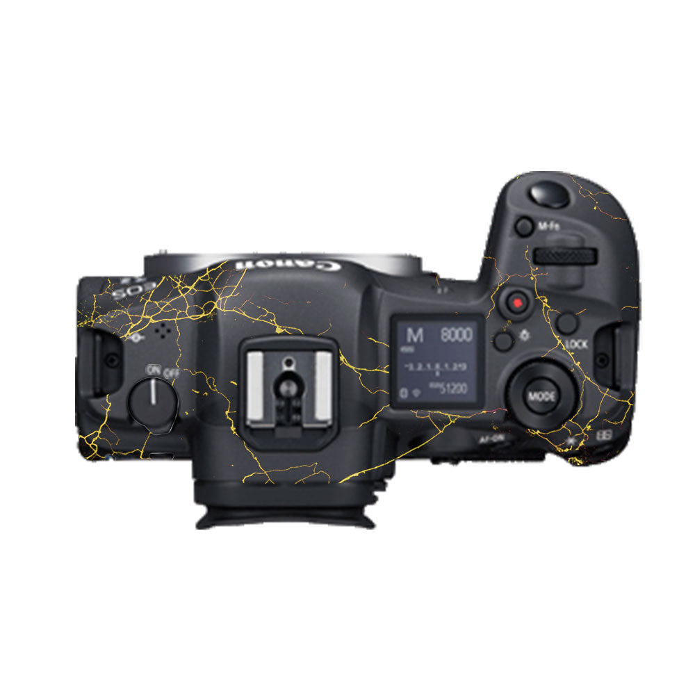 Electric Gold Veins Canon EOS R5 Camera Skin