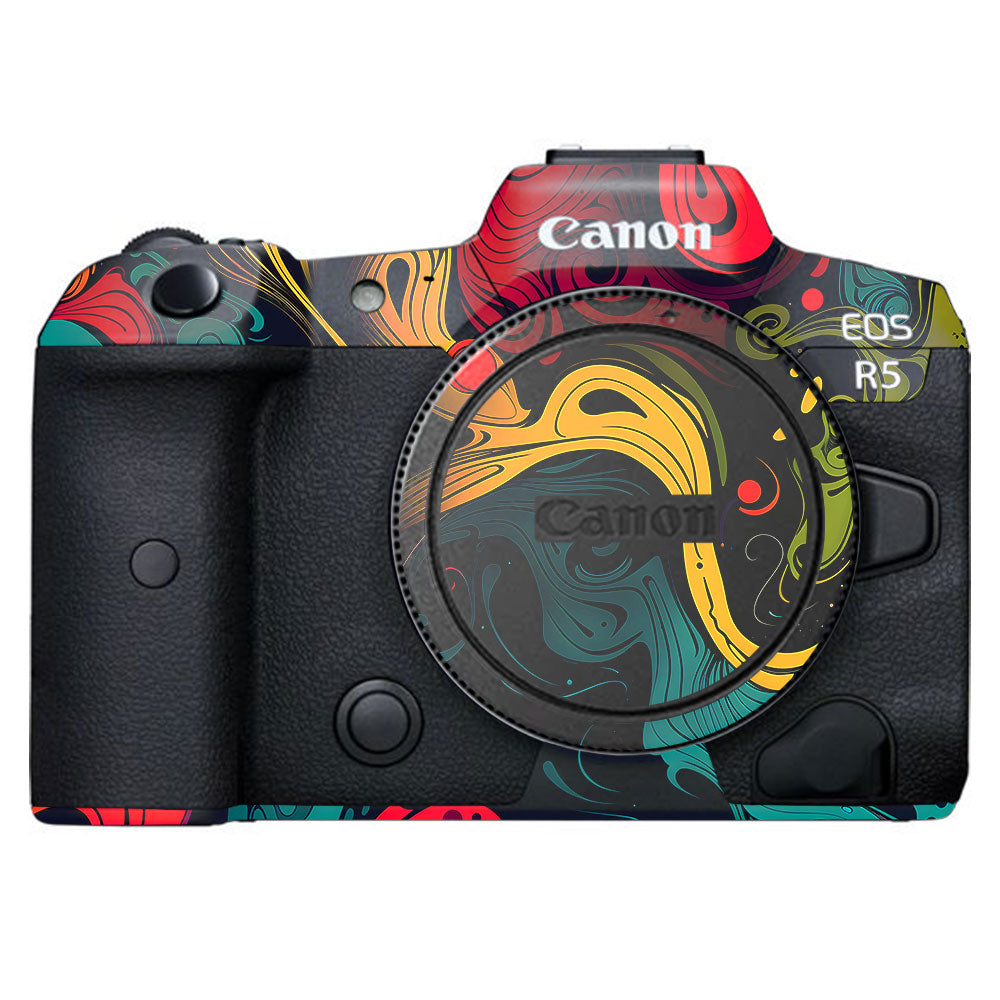 Psychedelic Color Swirl Canon EOS R5 Camera Skin