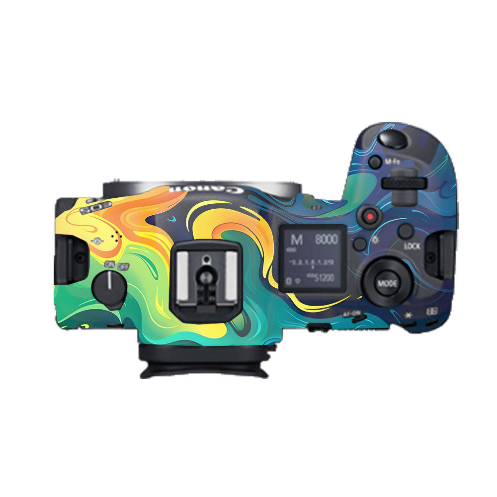 Rainbow Liquid Fusion Canon EOS R5 Camera Skin