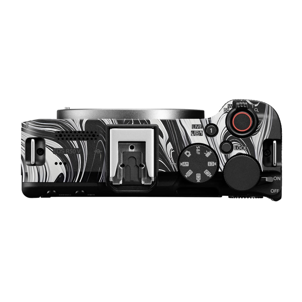 Black and White Marble Canon EOS R50V Camera Skin