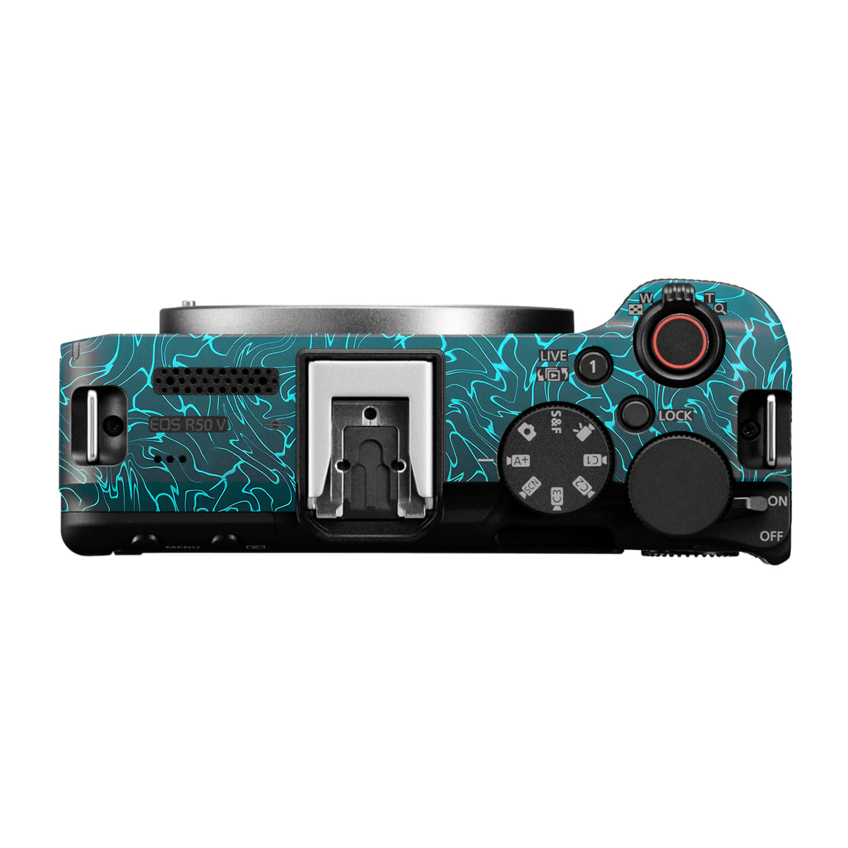 Cyan Blue to Black Gradient Canon EOS R50V Camera Skin