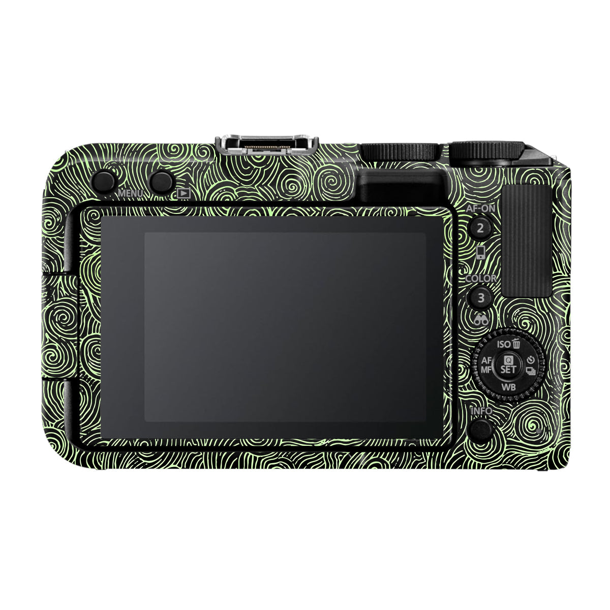 Green Spirals Canon EOS R50V Camera Skin