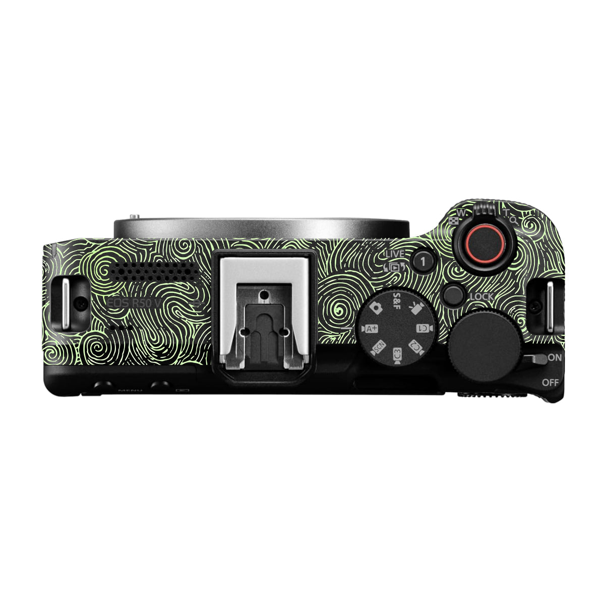 Green Spirals Canon EOS R50V Camera Skin