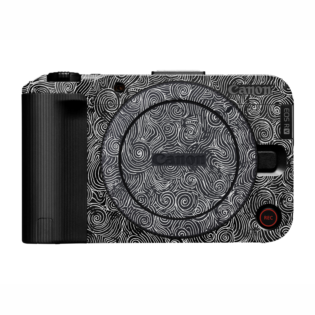 White Spirals Canon EOS R50V Camera Skin