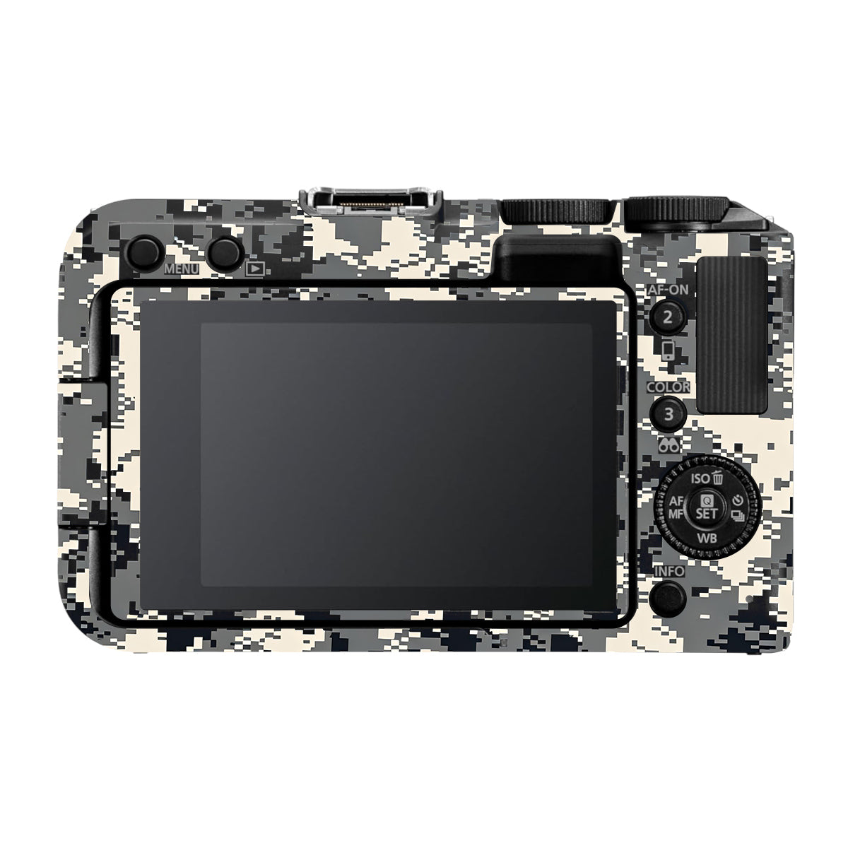 Grey Black Pixel Canon EOS R50V Camera Skin
