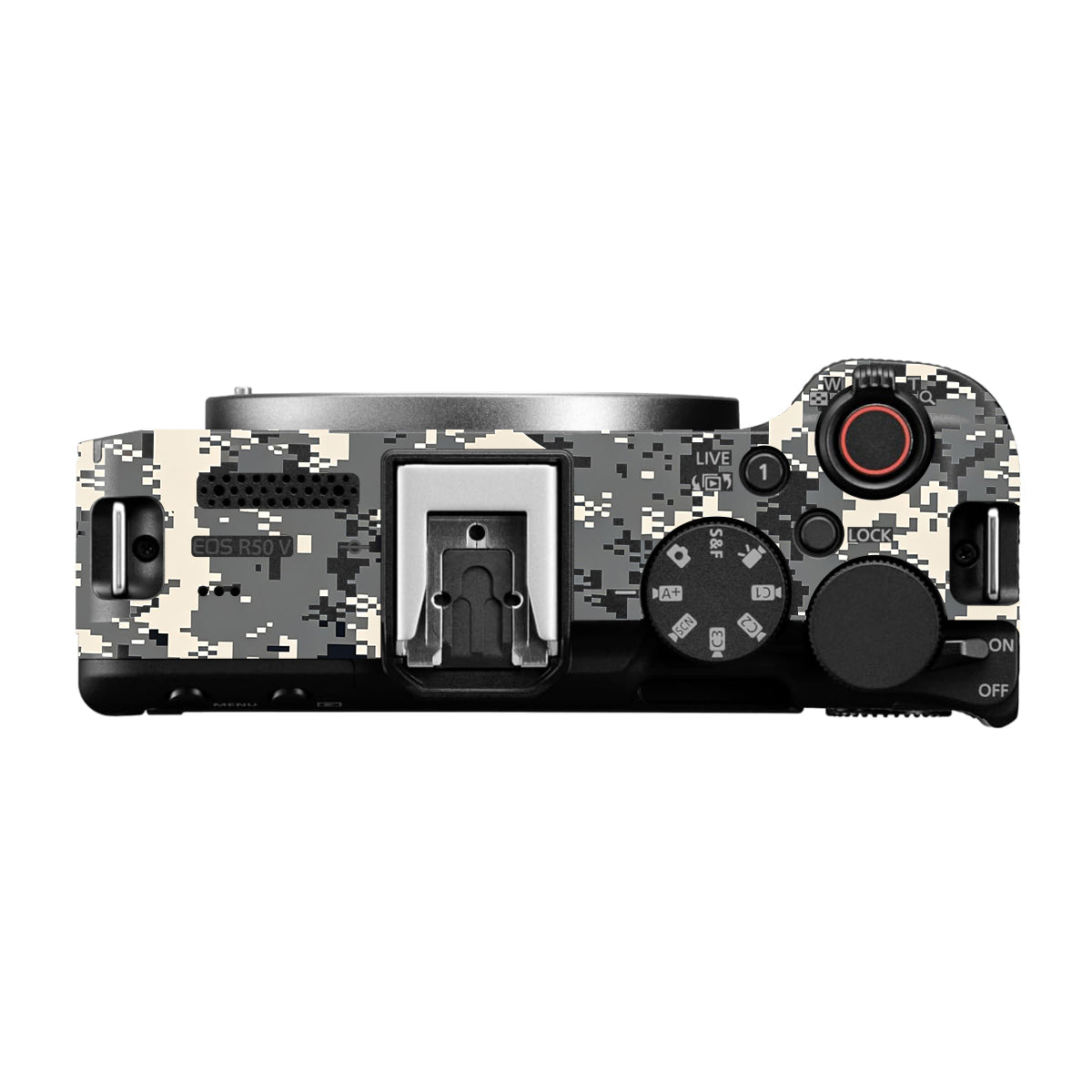 Grey Black Pixel Canon EOS R50V Camera Skin