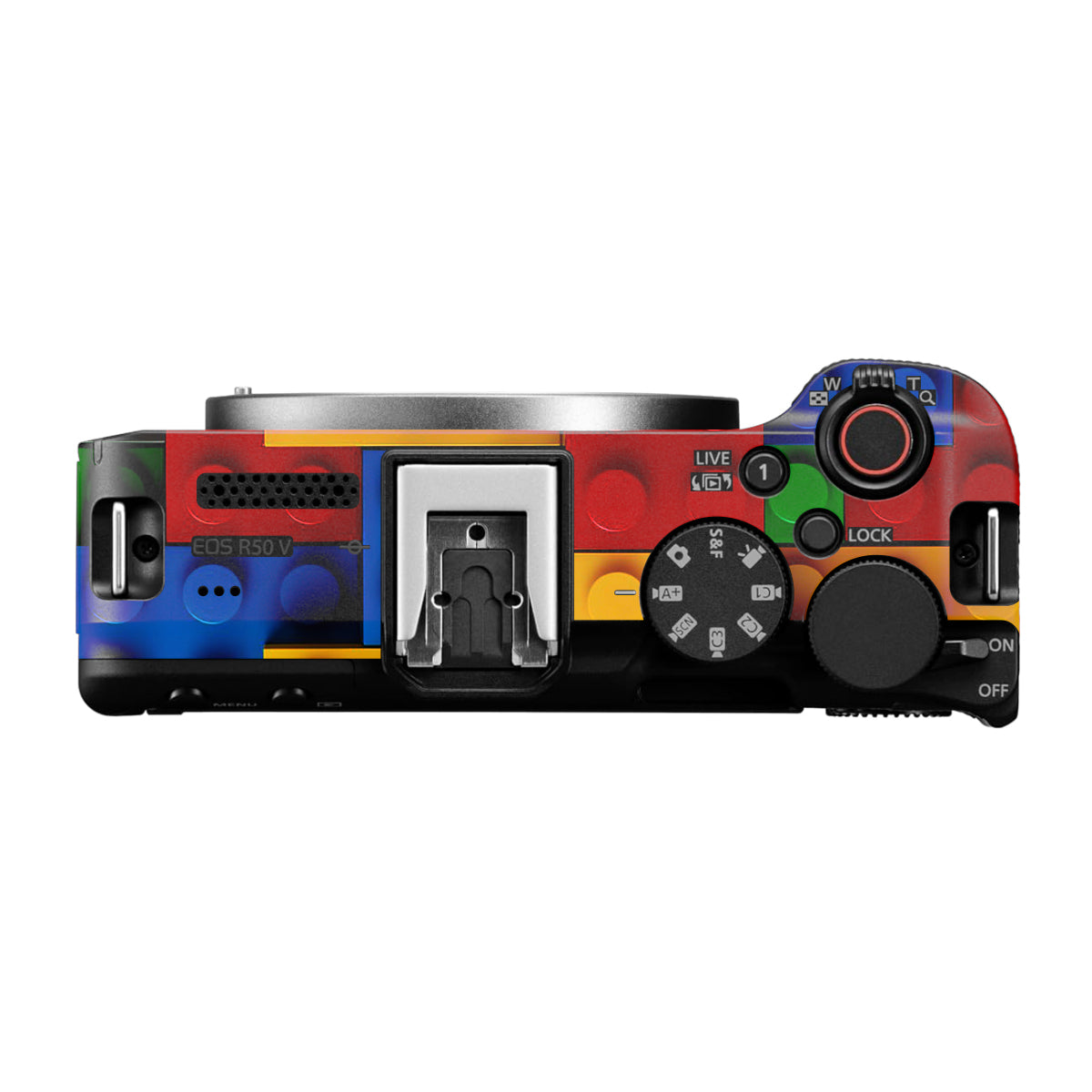 Colorful LEGO Brick Wall Pattern Canon EOS R50V Camera Skin