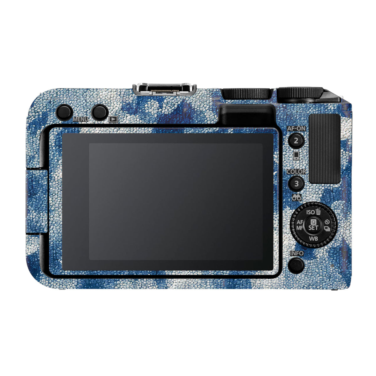 Blue Watercolor Fabric Canon EOS R50V Camera Skin