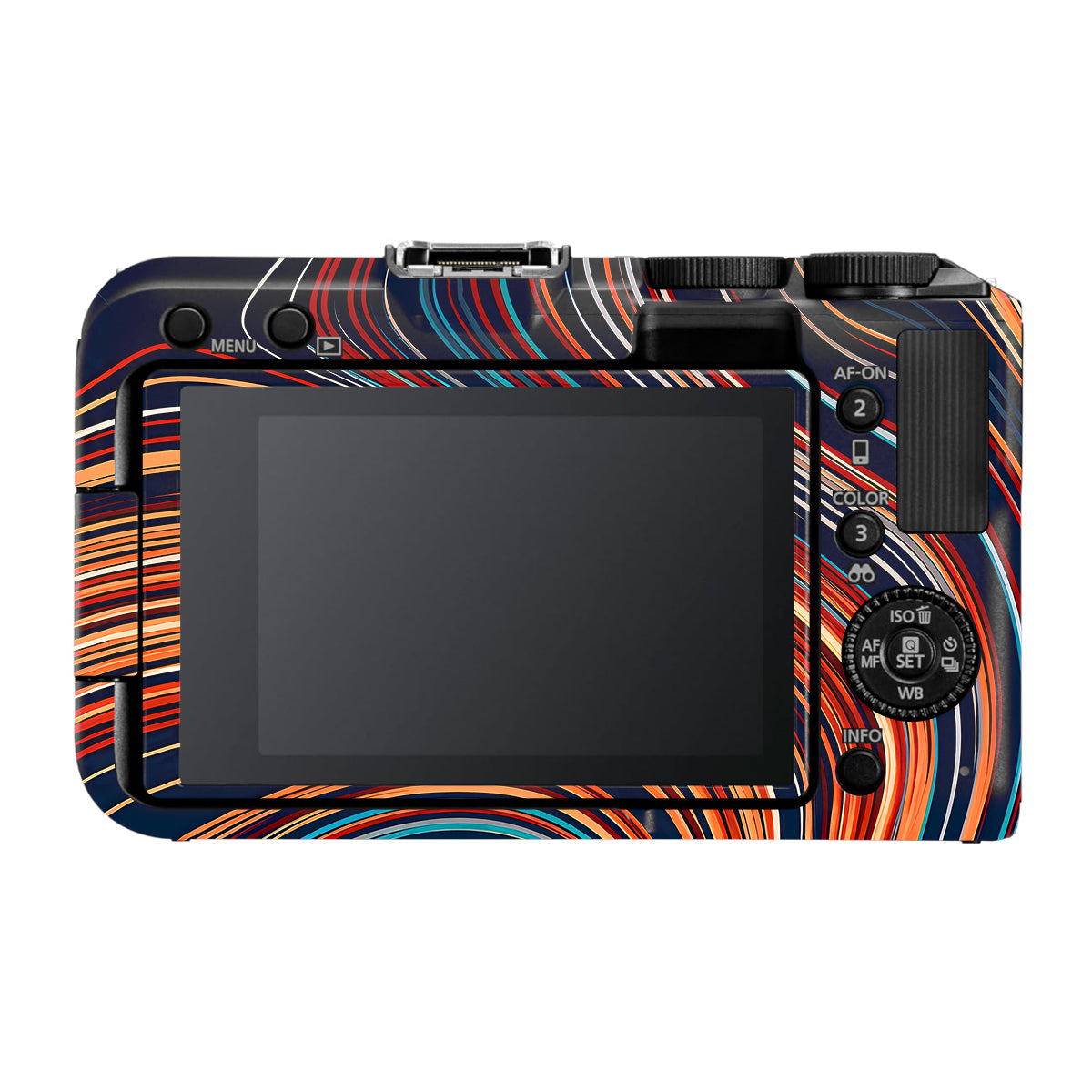 Retro Abstract Striped Swirl Canon EOS R50V Camera Skin