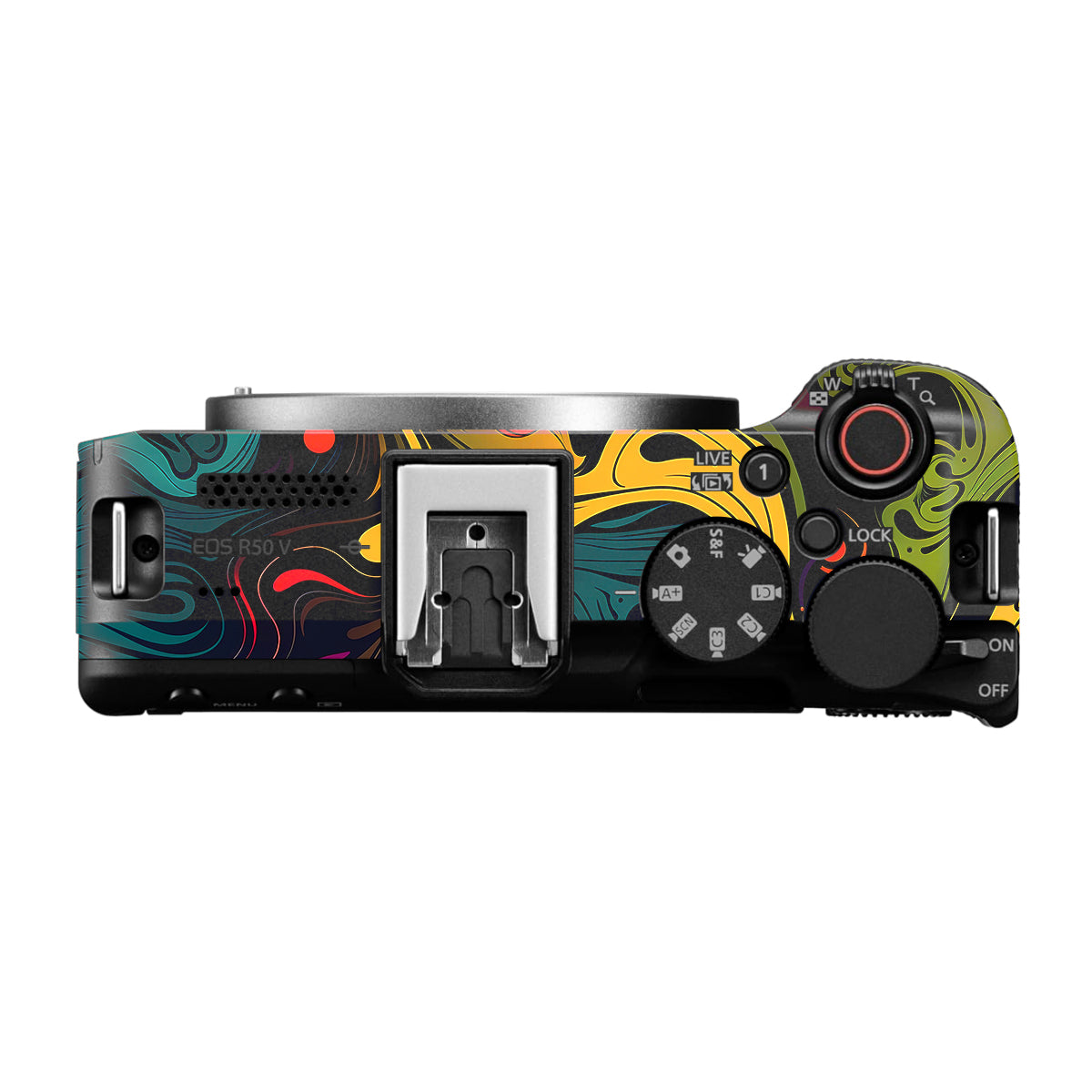 Psychedelic Color Swirl Canon EOS R50V Camera Skin