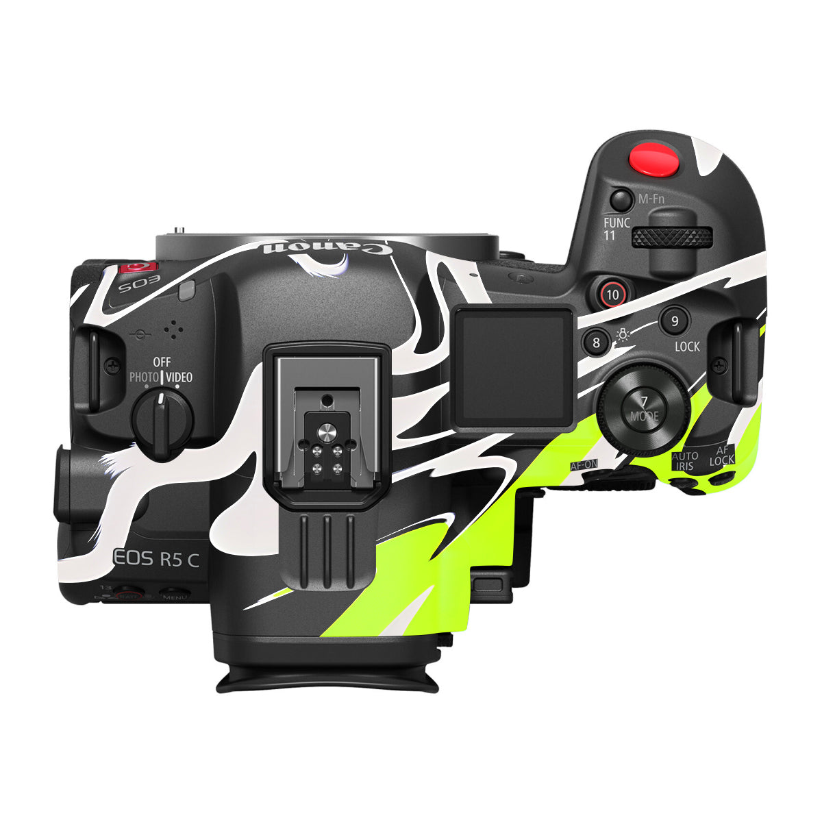 Neon Green and Black Pattern Canon EOS R5 C Camera Skin