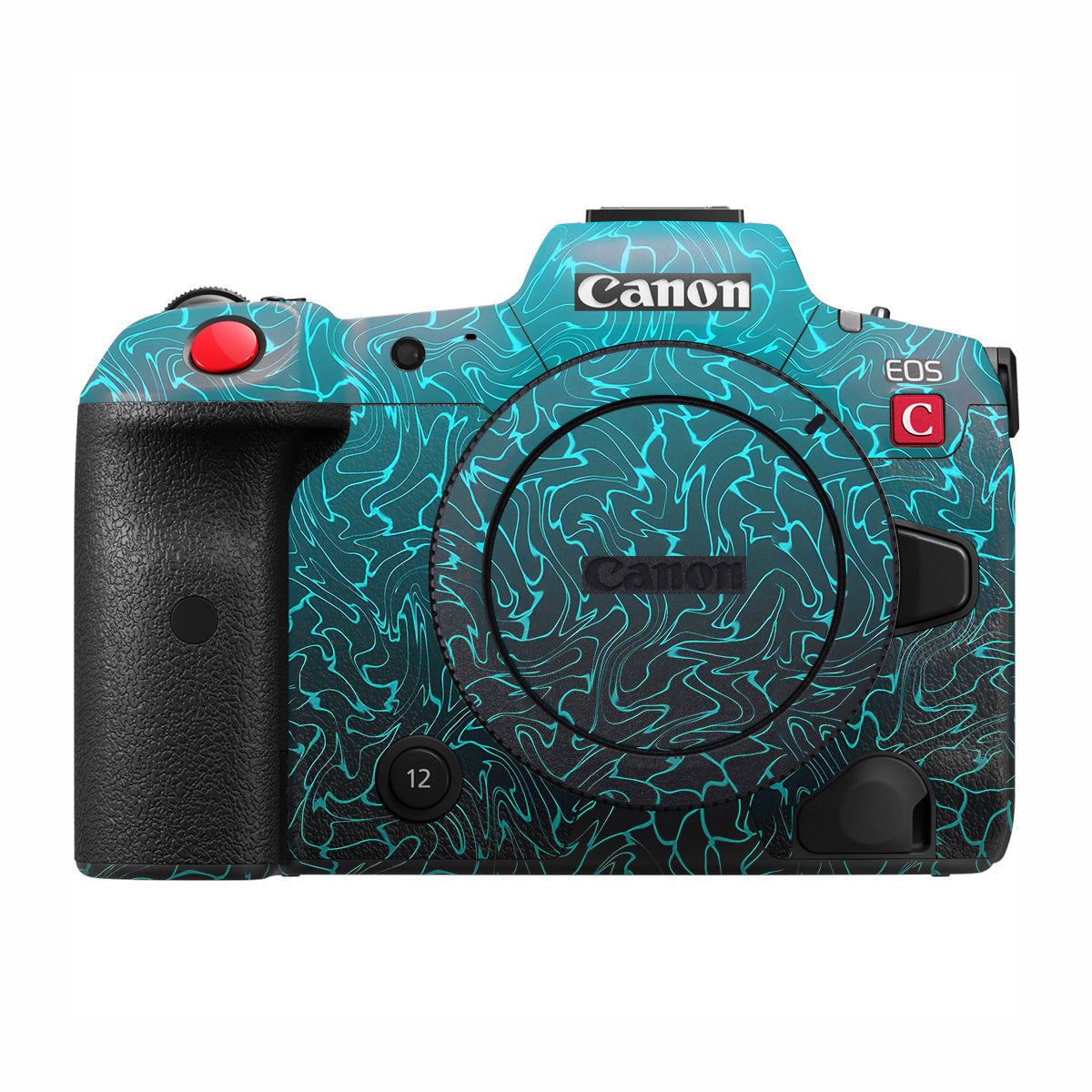 Cyan Blue to Black Gradient Canon EOS R5 C Camera Skin