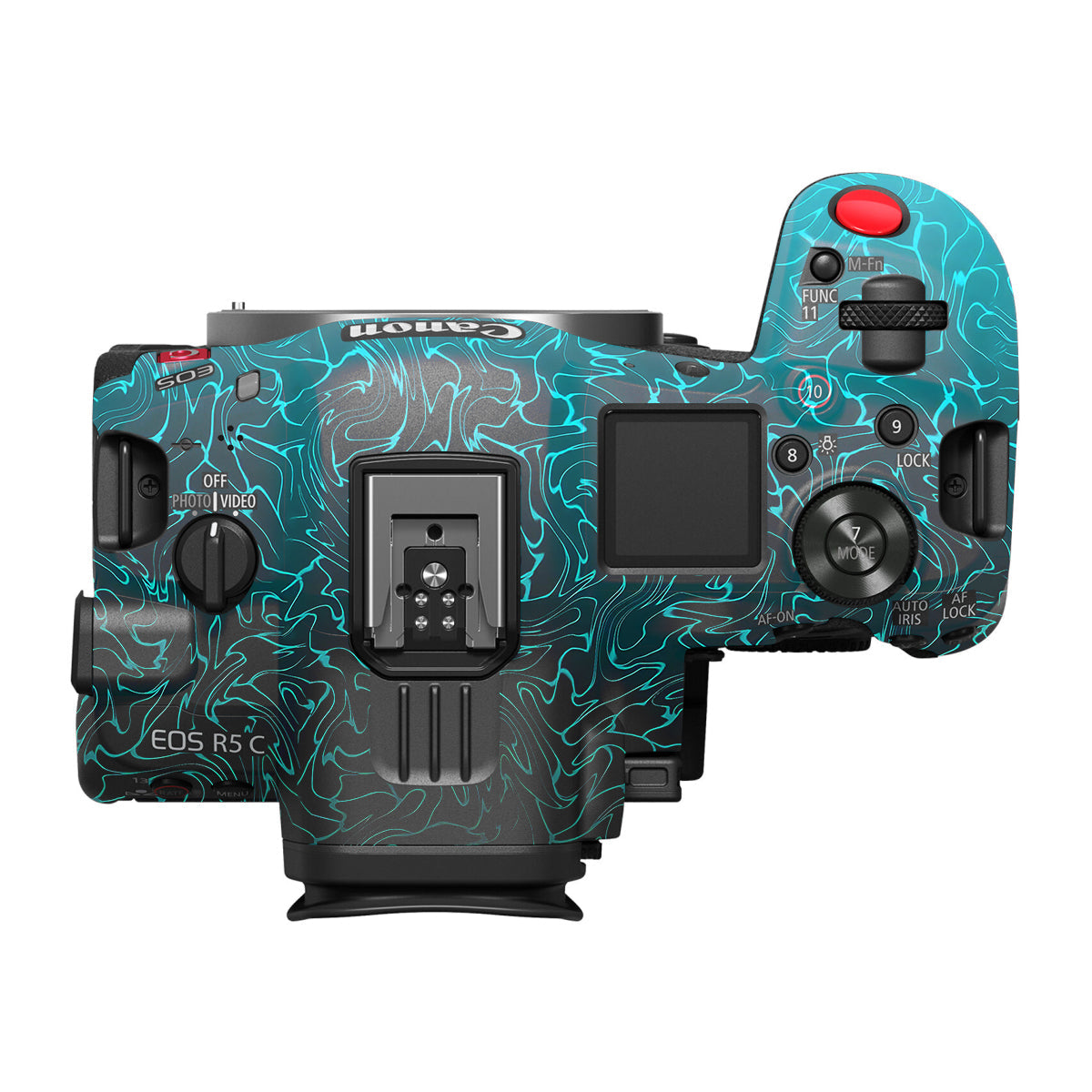 Cyan Blue to Black Gradient Canon EOS R5 C Camera Skin