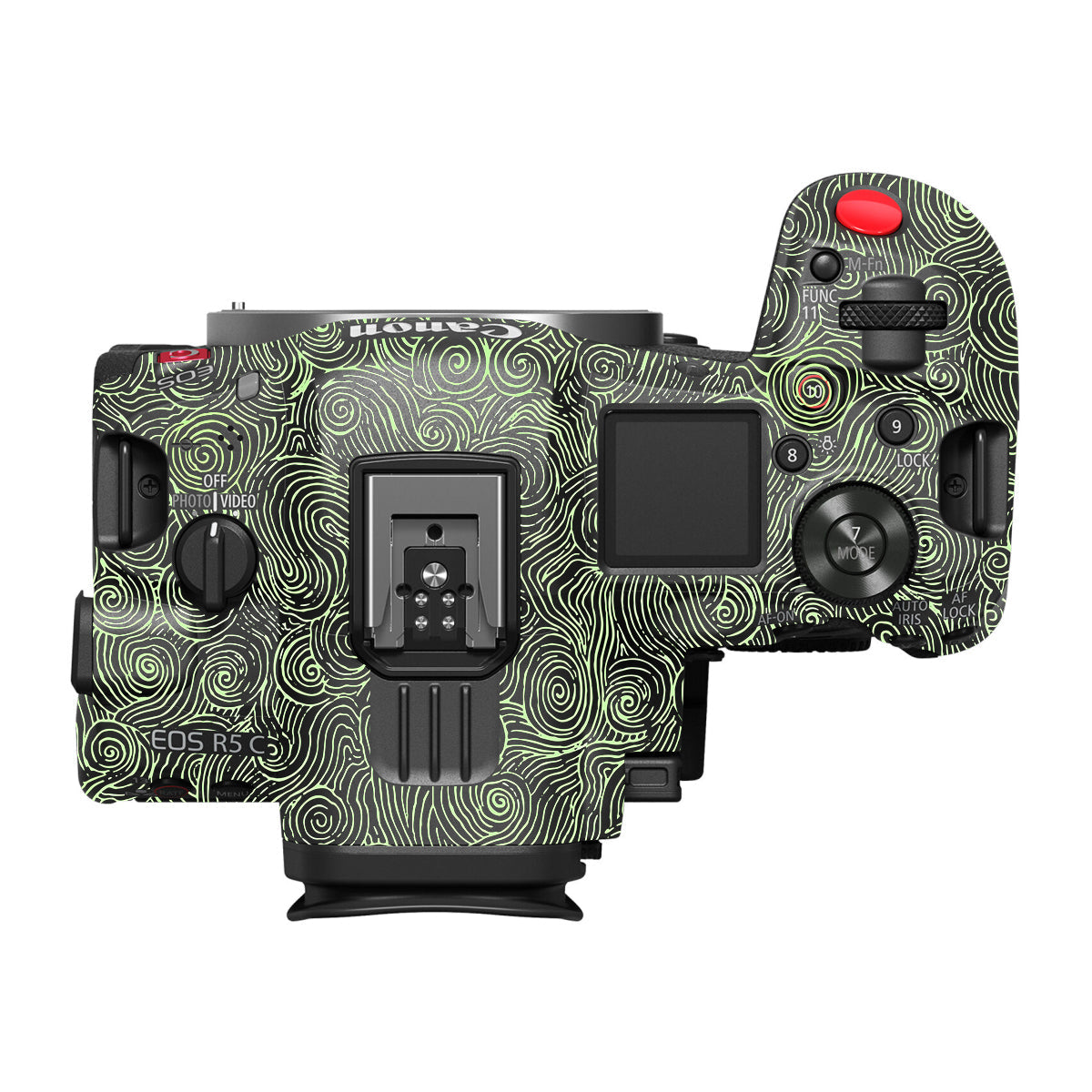 Green Spirals Canon EOS R5 C Camera Skin
